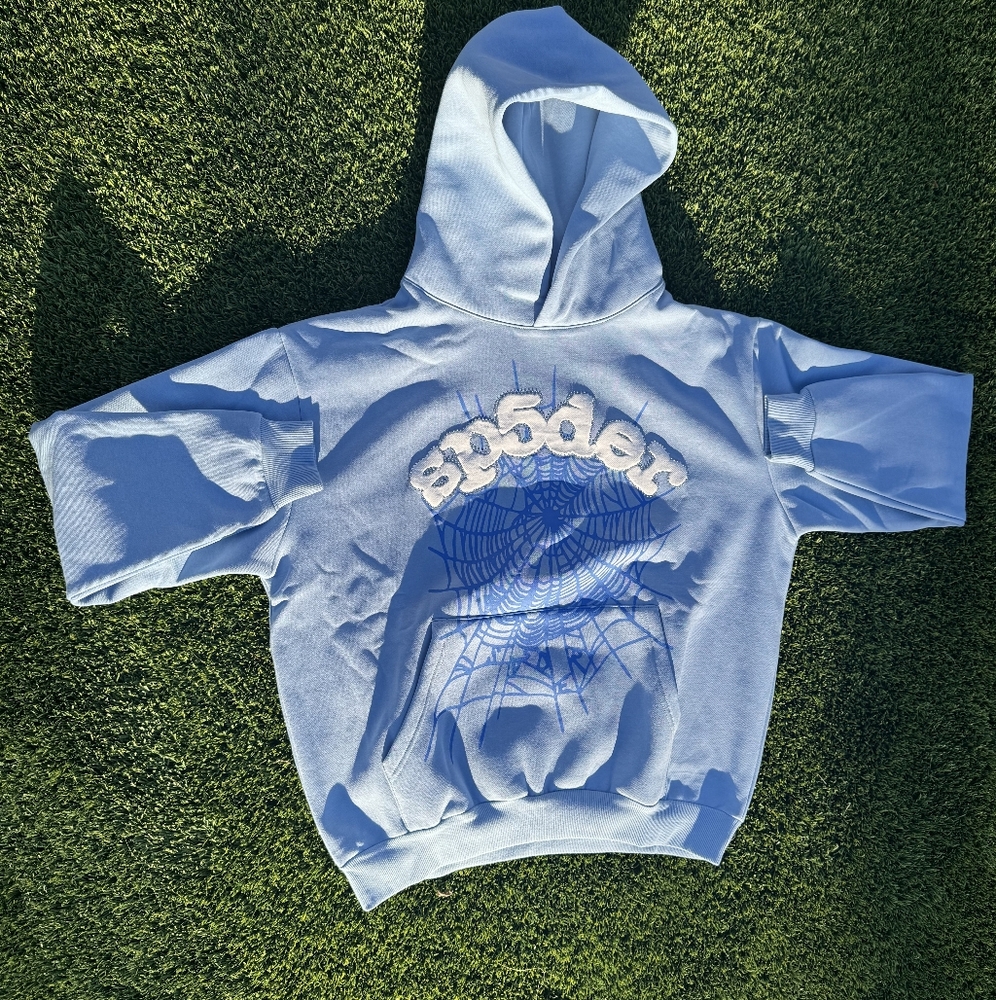 Sp5der Hoodie "Sky Blue" Medium